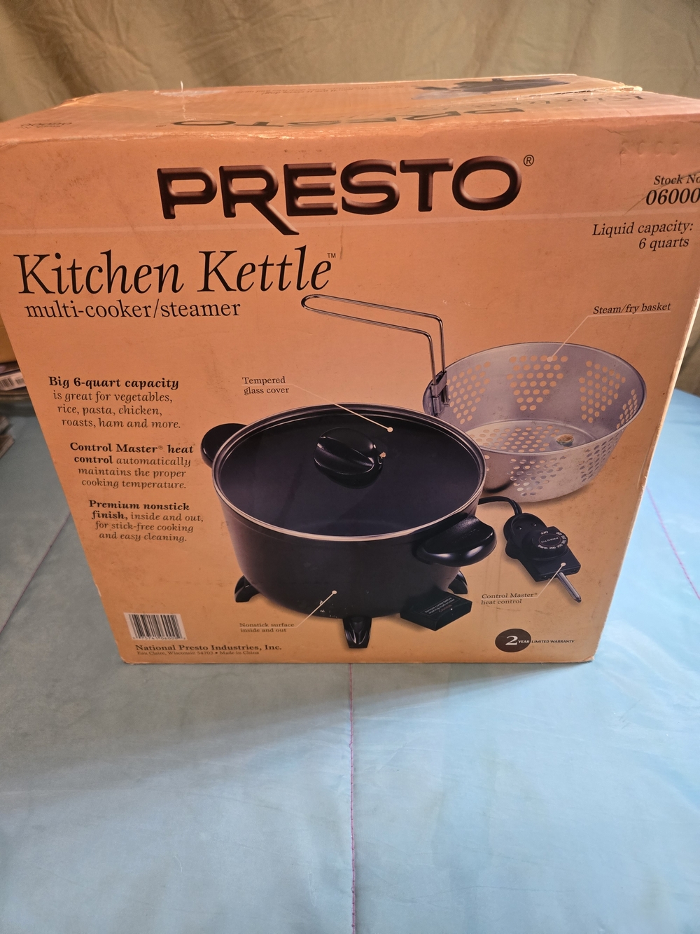 Presto 6 Quart Kitchen Kettle Multi-Cooker / Steamer Fryer Non-Stick New In Box